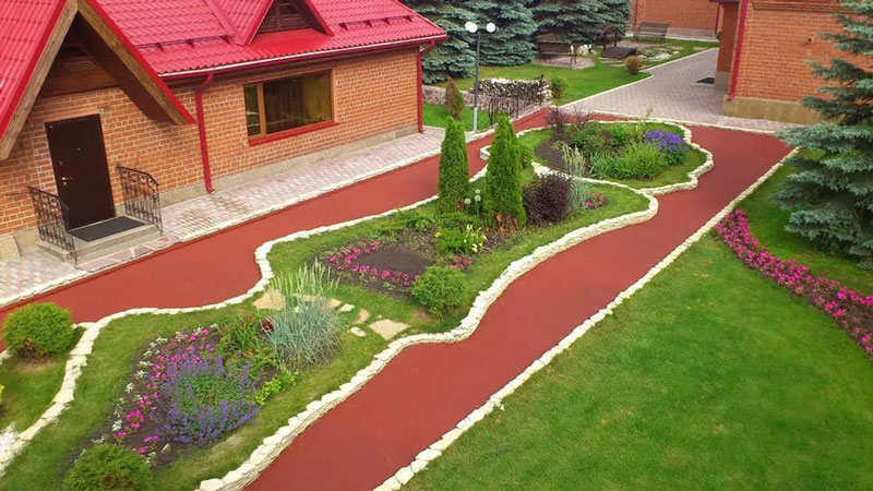 Резиновые рулонные покрытия для садовых дорожек, дачи, крыльца